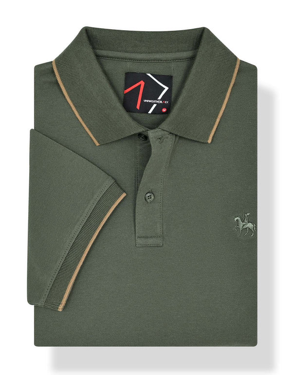 Olive Plain Pique Polo Shirt